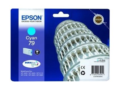 Epson T7912 Cyan, 6,5ml, pre série WF-5110DW,WF-5190DW,WF-5620DWF,WF-5690DWF - originálne C13T79124010