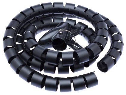 Connect IT CI-515 - Pás na viazanie káblov, rúrka, dĺžka 1,5 m a šírka 30 mm, čierny