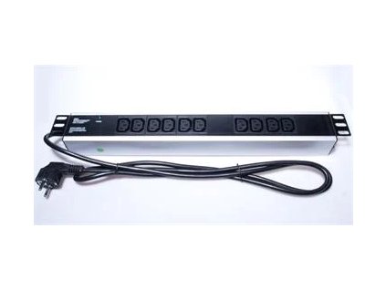 PremiumCord Panel napájacie do 19" čajky 1.5U, 10xIEC (C13), 2m kábel PDU-E15G10