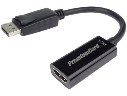 PremiumCord DisplayPort na HDMI samec/samica, podpora 3D, 4K2K@30Hz, 0,2 m