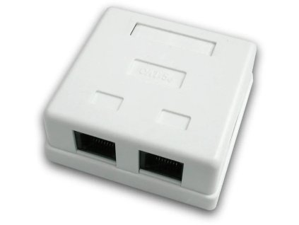 DATACOM Dátová zásuvka UTP CAT5E 2xRJ45 na omietku biela 2312