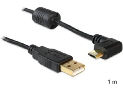 Delock kábel USB 2.0 A samec > microUSB samec, 90° obdĺžnikový, 1m (8314
