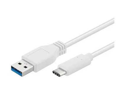 Kábel PremiumCord USB 3.2 konektor C/male - USB 3.0 A/male, biely, 1 m