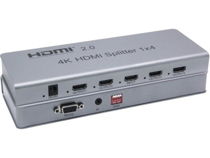 PremiumCord HDMI 2.0 splitter 1-4 porty, 4K x 2K/60Hz, FULL HD, 3D, opakovač v sade