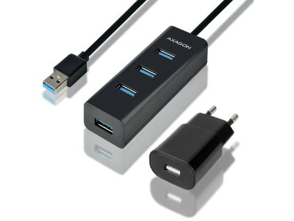 AXAGON HUE-S2BP 4x USB3.0 Charging húb 1.2m kábel vrátane. AC adaptéru