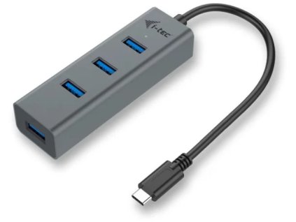 i-tec USB-C Metal 4-portový HUB, 4x USB 3.0 C31HUBMETAL403