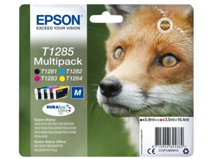 Epson T1285 Multipack (4-barevná) 16,4ml pre Stylus S22/SX125/SX130/420W/425W, Stylus Office BX305F - originálne C13T12854012