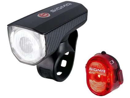 SIGMA svetlo set - predné + zadné + AURA 40 USB NUGGET II. 17650