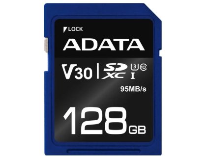 ADATA SDXC karta 128GB Premier Pro UHS-I U3 Class10 V30S 95/60MB/s ASDX128GUI3V30S-R