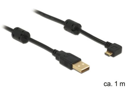 Delock kábel USB 2.0 A samec > microUSB samec, obdĺžnikový 270°, 1m