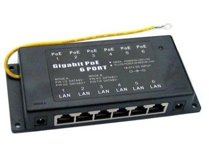 Gigabitový 6-portový PoE panel POE-PAN6-GB