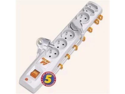 Acar P7 3m kábel, 5+2 zásuviek, prepäťová ochrana, biela ppacarp7-3