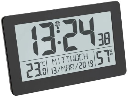 TFA rádiom riadené hodiny s teplomerom a vlhkomerom 60.2557.01 TFA60.2557.01