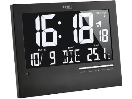 TFA rádiom riadené nástenné hodiny so slovenčinou a automatickým podsvietením - 60.4508 TFA60.4508