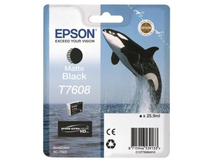 Epson T7608 Matte Black, matná čierna - originálne C13T76084010