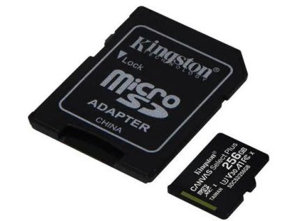 Karta KINGSTON microSDXC 256 GB Canvas Select Plus A1 C10 (100 MB/s čítanie, 85 MB/s zápis) + adaptér SD