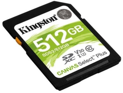 Kingston SDXC 512GB Canvas Select Plus A1 C10 Card (čítanie 100 MB/s, zápis 85MB/s) SDS2/512GB