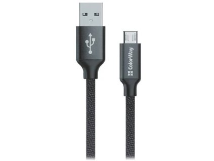 ColorWay USB - microUSB kábel 1 m 2,1 A, čierny