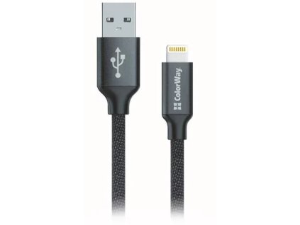 ColorWay USB 2.0 - Lightning kábel 1 m 2,1 A, čierny