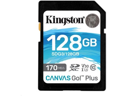 Kingston SDXC 128GB Canvas Go! Plus UHS-I U3 V30 rýchlosť až 170MB/s SDG3/128GB