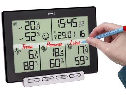TFA Teplomer a vlhkomer s 3 bezdrôtovými senzory 30.3057.01 MULTI-SENSE TFA30.3057.01