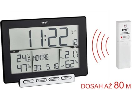 TFA Teplomer a vlhkomer s bezdrôtovým senzorom 30.3058.01 TRINITY TFA30.3058.01