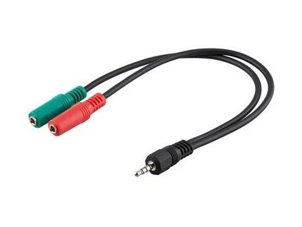 Adaptér PremiumCord 4-pólový jack3,5 mm pre slúchadlá a mikrofón, 30 cm