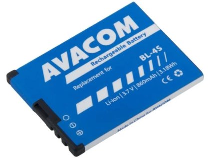 506627 avacom baterie do mobilu nokia 3600 slide 2680 li ion 3 7v 860mah nahrada bl 4s gsno bl4s s860