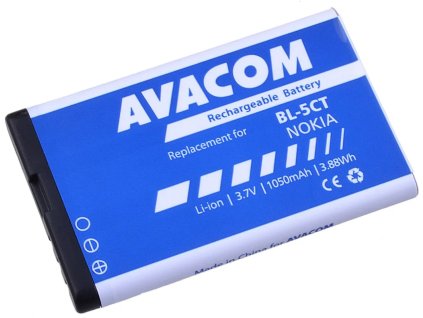 530462 avacom baterie do mobilu nokia 6303 6730 c5 li ion 3 7v 1050mah nahrada bl 5ct gsno bl5ct s1050a