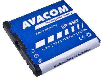530480 avacom baterie do mobilu nokia e51 n81 n81 8gb n82 li ion 3 6v 1100mah nahrada bp 6mt gsno bp6mt s1100a