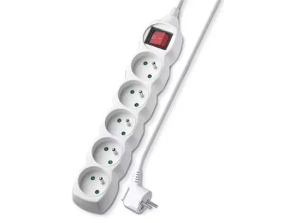 Predlžovací kábel Geti GEC53S 5 zásuviek 3 m s vypínačom