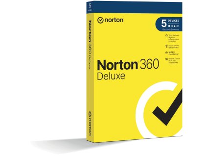 NORTON 360 DELUXE 50GB CZ 1uživatel, pre 5 zariadeniu, na 12 mesiacov, box 21415000