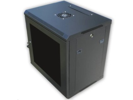 DATACOM 19" rack 12U/450 mm BK sklo/čierna