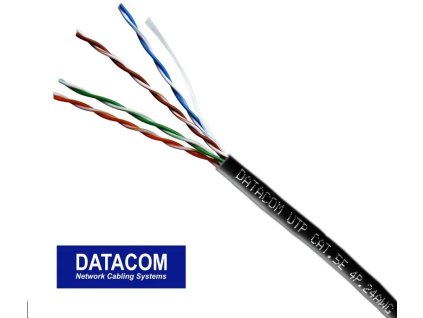 DATACOM UTP drôt CAT5E PE,Fca 305m box čierny OUTDOOR 1103