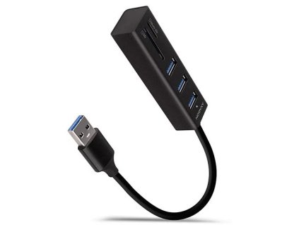 AXAGON HMA-CR3A, USB 3.2 Gén 1 húb, porty 3x USB-A + čítačka kariet SD/microSD