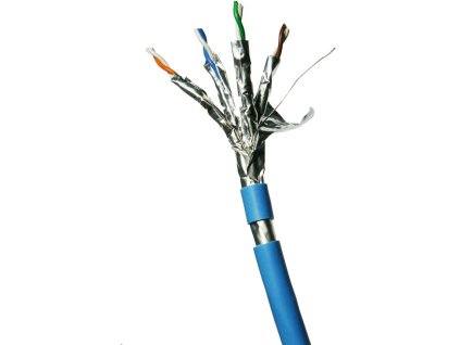 DATACOM F/FTP drôt CAT6A LSOH,Eca 100m, plášť modrý 12151