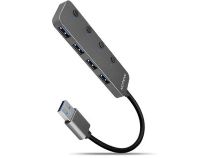 AXAGON HUE-MSA, 4x USB 3.2 Gén 1 SWITCH húb, kovový