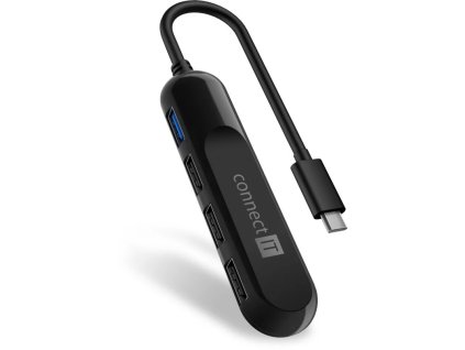 Connect IT USB-C húb USB 3.0, externý, čierny CHU-5000-BK