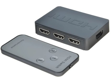 Prepínač HDMI PremiumCord 3:1 plastový s diaľkovým ovládaním