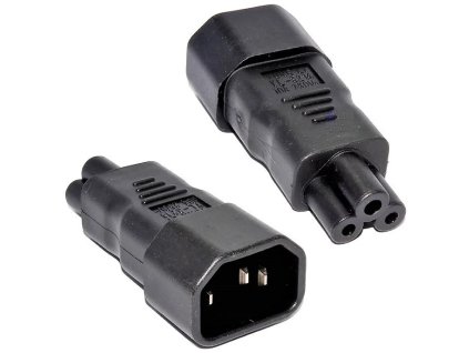 Adaptér IEC C14 na IEC C5 "trojlístok" napätie 230V, 10A kpsr-01