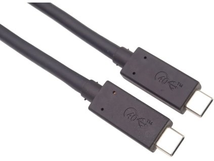 PremiumCord Thunderbolt 3 USB4 40Gb/s, 100W Power Delivery, certifikovaný USB-IF, USB-C, 0,8 m