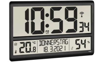 TFA Nástenné hodiny s vnútornou teplotou a vlhkosťou TFA60.4520.01