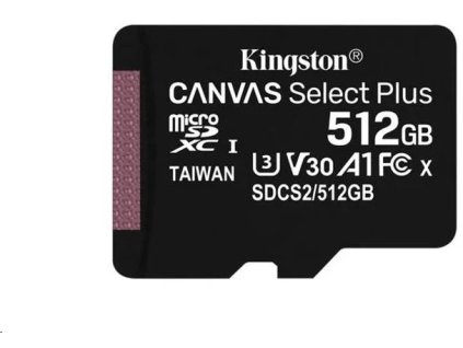 Kingston microSDXC 512GB Canvas Select Plus bez adaptéra