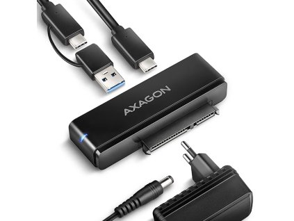 607217 axagon adsa fpx adapter usb c 10gb s sata 6g 2 5 3 5 ssd hdd fast port x vratane napajaci zdroj ac