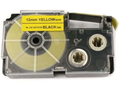 Allprint pre Casio XR-12YW1, 12 mm x 8 m, čierna tlač / žltý podklad
