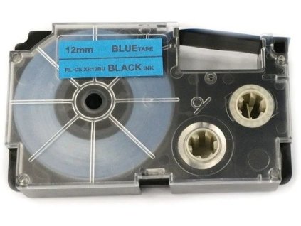 Allprint pre Casio XR-12BU1, 12 mm x 8 m, čierna tlač / modrý podklad