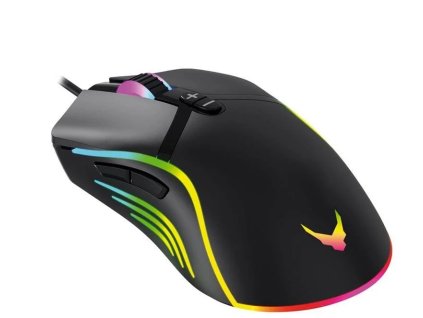 Omega VARR myš HERNÁ VGMB03B, až 6400 DPI, RGB, čierna