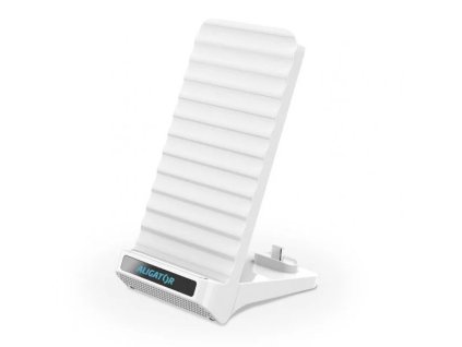 Aligátor stojan s bezdrôtovým nabíjaním 15W a USB-C konektorom, 2v1, biely CHQ002
