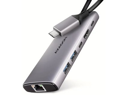 593261 axagon hmc 6g2l rozbocovac usb 10 gb s 2x usb a 1x usb c hdmi 4k 60 rj 45 pd 100w kabel usb c 15 cm