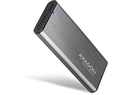 AXAGON EEM2-SG2, USB-C 3.2 Gen 2 - M.2 NVMe a SATA SSD kovový RAW box, bez skrutiek, strieborný